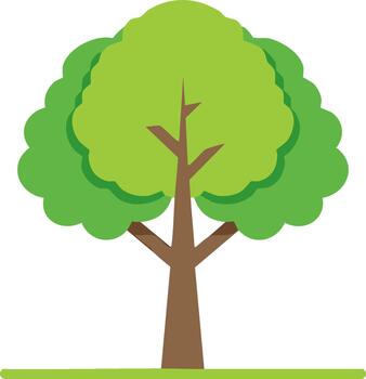 estilizado verde árbol con marrón maletero y ramas ilustración en blanco antecedentes vector