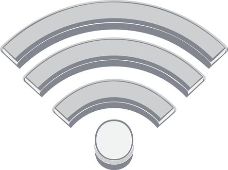 Modern isometric WiFi signal icon for wireless internet connectivity and digital network access vector