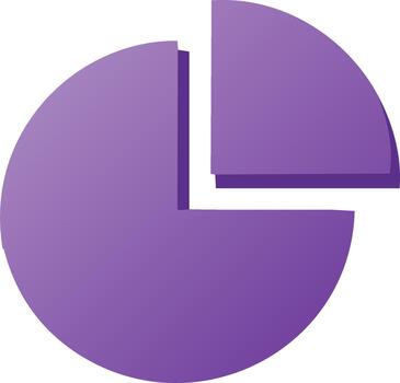 púrpura tarta gráfico infografía con un separado rebanada demostración negocio datos analítica y financiero Estadísticas vector