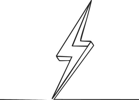 minimalista relámpago tornillo contorno ilustración en llanura antecedentes para diseño proyectos vector