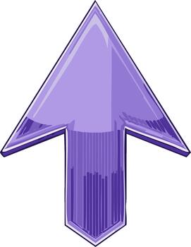 Purple arrow pointing upwards with a gradient effect and textured fill representing direction and progress vector