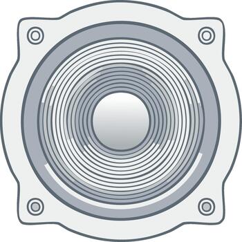 Modern minimal speaker cone icon representing audio technology and music playback vector