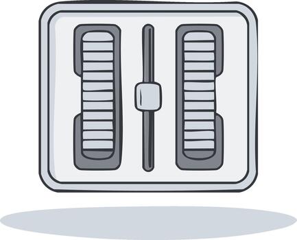 Doodle Style Audio Mixer Console with Faders Illustration for Music Production and Sound Engineering Isolated on White vector