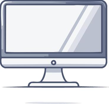 Modern Flat Screen Computer Monitor With Simple Design And Clean Lines vector