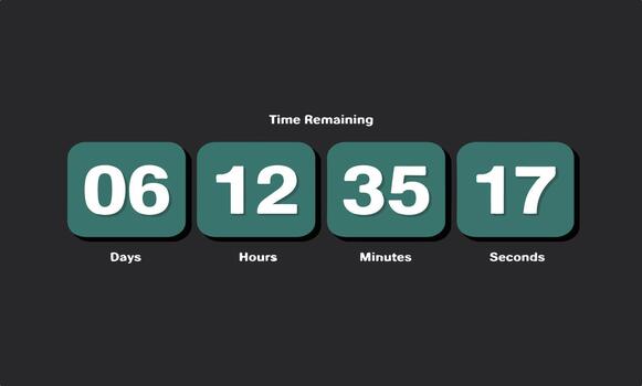 Digital countdown timer display view vector
