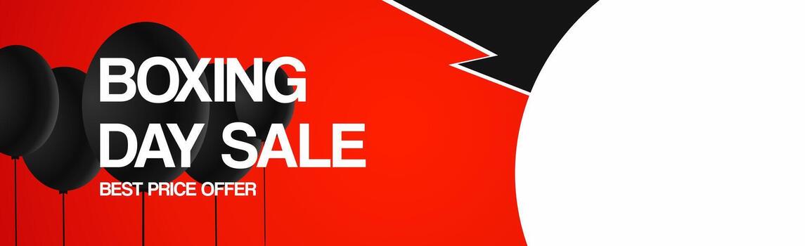 Boxing day sale banner. Creative background for web header with empty space for product images and Boxing day special offers vector