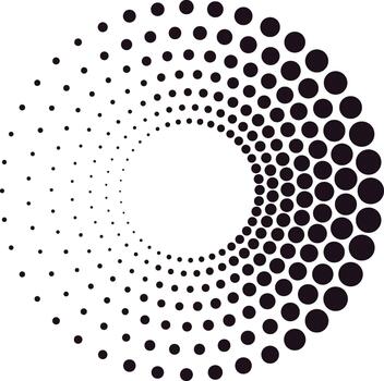 Halftone dots pattern creating a swirling abstract design vector