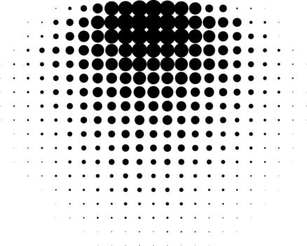Black halftone dot pattern showing gradient effect vector