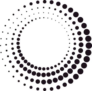 Radial halftone dot circle abstract background design vector