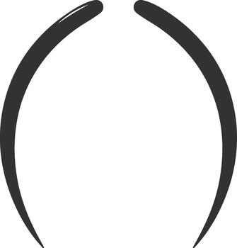 Abstract curving lines forming an open shape vector