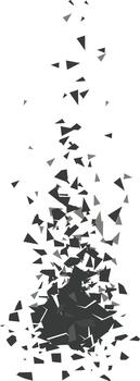 Abstract exploding dark particles scattering upwards on white vector