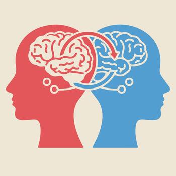 Illustration of brain connections in communication vector