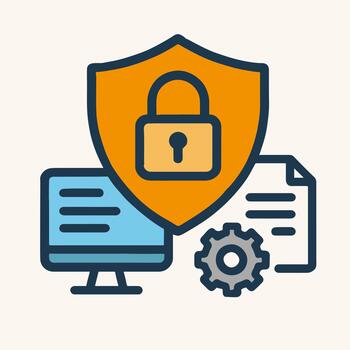 digital la seguridad concepto demostración asegurado sistema Procesando información y documento administración vector