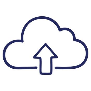 conceptual ilustración de datos subiendo a nube almacenamiento, simbolizando digital transferir, Internet conectividad, y seguro en línea apoyo para moderno tecnología soluciones vector
