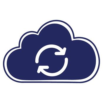 nube con actualizar flechas indicando datos sincronización y apoyo proceso para digital almacenamiento soluciones y información tecnología servicios vector