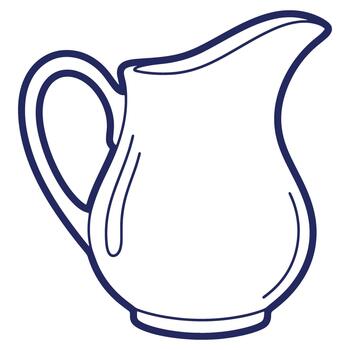 Elegant Creamer Pitcher Illustration with Smooth Lines and Simple Design Perfect for Infographics and Culinary Themes vector