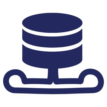 Database Icon with Connected Network Structure Representing Data Management and Storage Solutions for Modern Business Technology vector