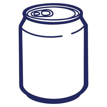 Simple outlined can illustration with ring pull top ready to open and quench your thirst on a hot day vector