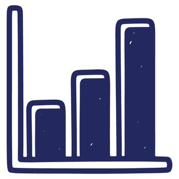 Hand Drawn Style Bar Graph Illustration Representing Growth and Progress with Ascending Columns in a Simple Design vector