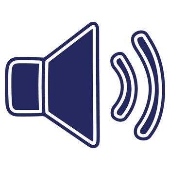 Loudspeaker icon with waves isolated on white background symbolizing audio communication and noise levels for graphic design projects and presentation interfaces vector