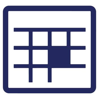 Simple Calendar Icon with Grid Lines and Rounded Square Border in Navy Blue for Schedule Planning and Time Management vector
