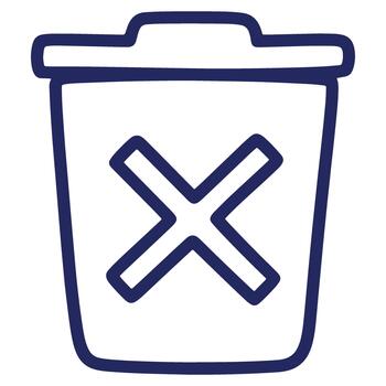 Delete Icon in a Trash Can Design Represents Removal and Cleaning Actions for Digital Content and Interface Elements vector