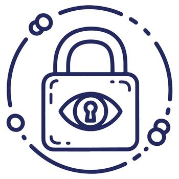 Eye Padlock Icon Representing Security Awareness and Privacy Concepts in Digital World with Rounded Strokes and Modern Aesthetics vector