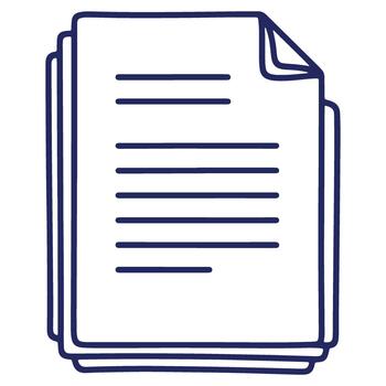 Stack of White Paper Sheets with Blue Outline Illustration for Business Concepts and Design Needs in Modern Style vector