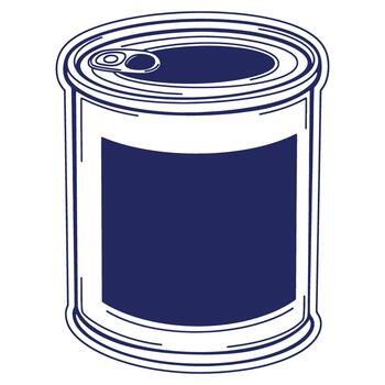 Simple illustration of a blue canned food container with ring pull for use in design projects and nutritional information materials vector