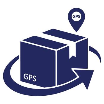GPS Tracking System for Package Delivery and Logistics with Global Positioning Technology and Arrow Symbol vector