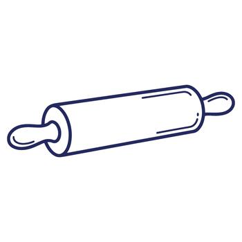 Simple rolling pin outline in blue a baking essential for creating delicious pastries and doughs for baking fun vector
