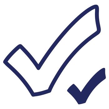 mano dibujado cheque marcas en oscuro azul espectáculo aprobación y confirmación representando tarea terminación y selección en blanco antecedentes vector