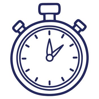 Stopwatch icon illustration representing time management precision and urgency for various applications and design projects related to productivity and efficiency vector