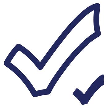 Two check marks on a white background indicating approval and a sense of accomplishment illustration style and design vector