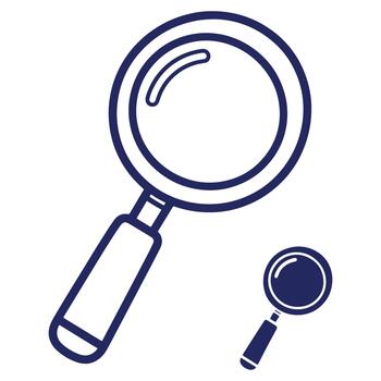 Magnifying Glass Pair Representing Search Investigation and Finding Something New with Detailed Handles and Lens Depiction vector