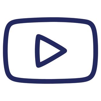 Play Button Icon in Dark Blue Outline on White Background for Media Applications and Interfaces vector