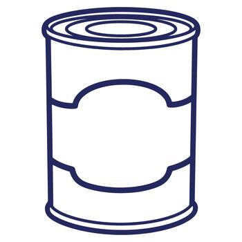 Simple Graphic Illustration of a Food Can with Blank Label for Easy Customization and Design Options vector
