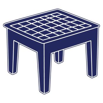 Illustration of a square table with a grid pattern on the surface isolated on white background design element vector