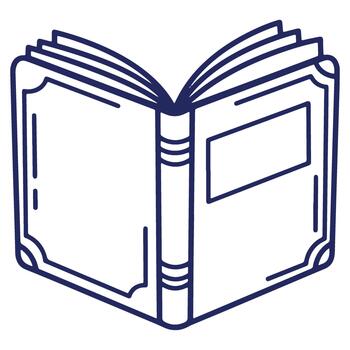 Open book illustration with minimalist design representing knowledge learning and reading for education and personal growth purposes vector