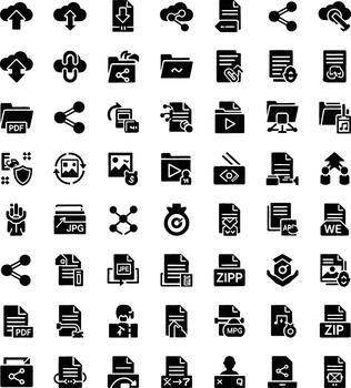 colección de diverso digital archivo y nube almacenamiento íconos vector