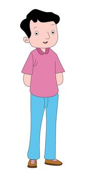 Man stands with both hands behind its back vector