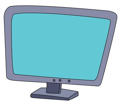 computadora monitor aislado en blanco antecedentes vector