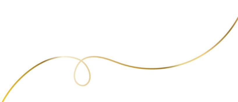 Delgado oro línea, cuerda dorado frontera aislado en blanco fondo, diseño elemento vector