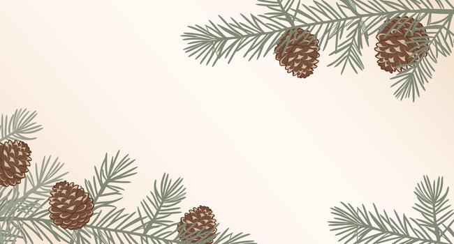 Winter frame with evergreen pine branches and cones. Christmas background with fir branches and pine cones. vector