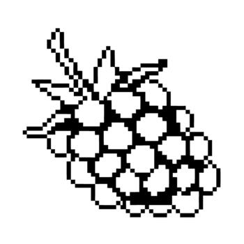 píxel Arte frambuesa ilustración, retro digital Fruta icono minimalista negro y blanco describir, Clásico 8 poco diseño vector
