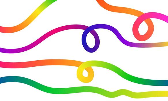 Abstract Colorful Ribbon Waves on White Background Trendy Design Element vector