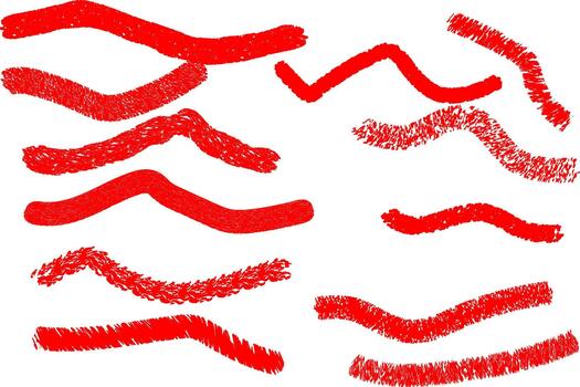 Abstract Brush Stroke Design Elements in Red and Black, Creating Unique Graphic Art Concepts vector