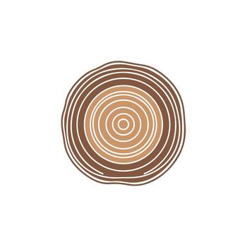 logo de un árbol tocón con un espiral modelo vector