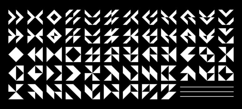 Set of triangle line abstract shape icon design vector