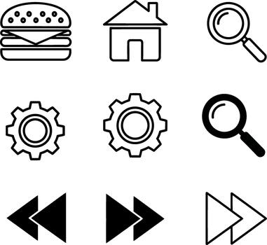 un colección de común interfaz símbolos y control S vector